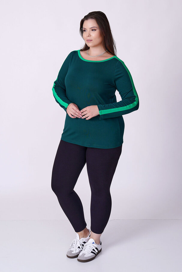 CONTRAST PIPING STRETCH TOP