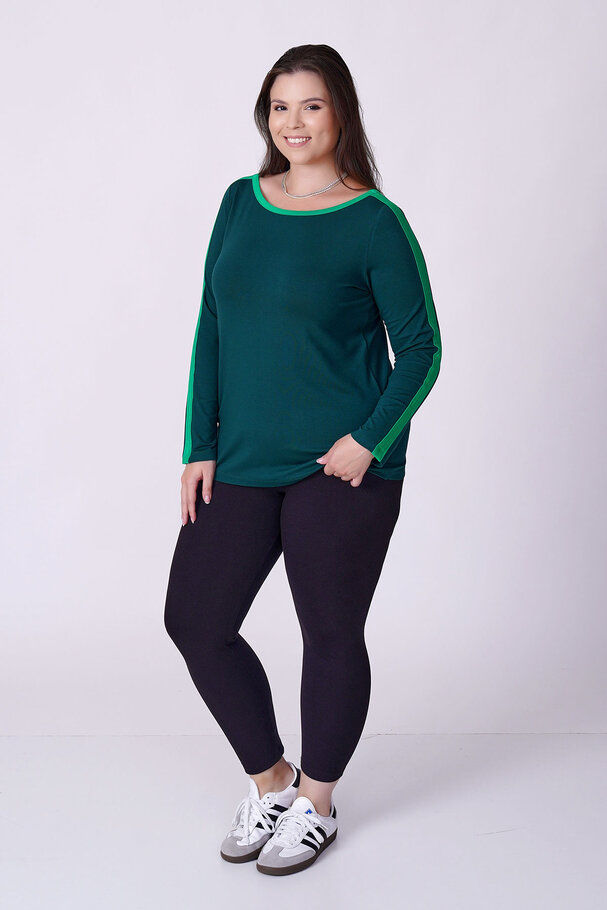 CONTRAST PIPING STRETCH TOP