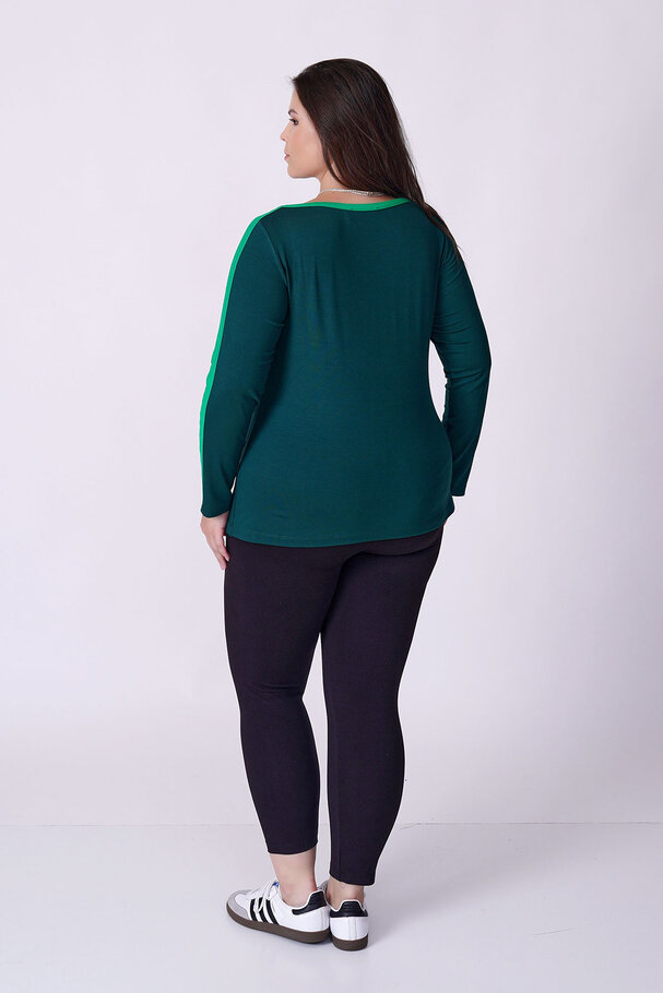 CONTRAST PIPING STRETCH TOP