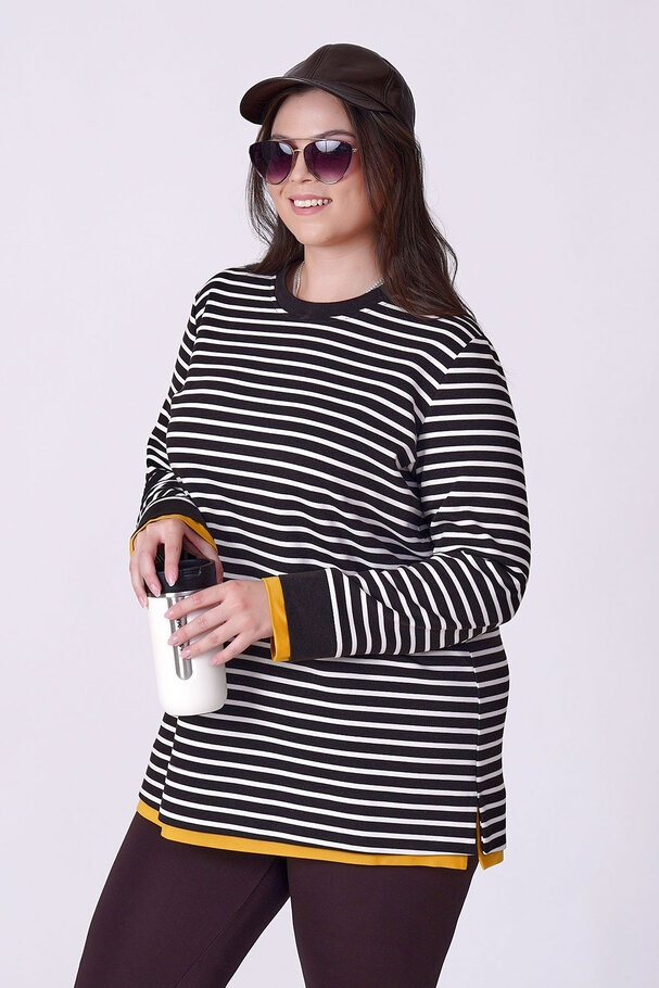 CONTRAST STRIPED SWEATSHIRT