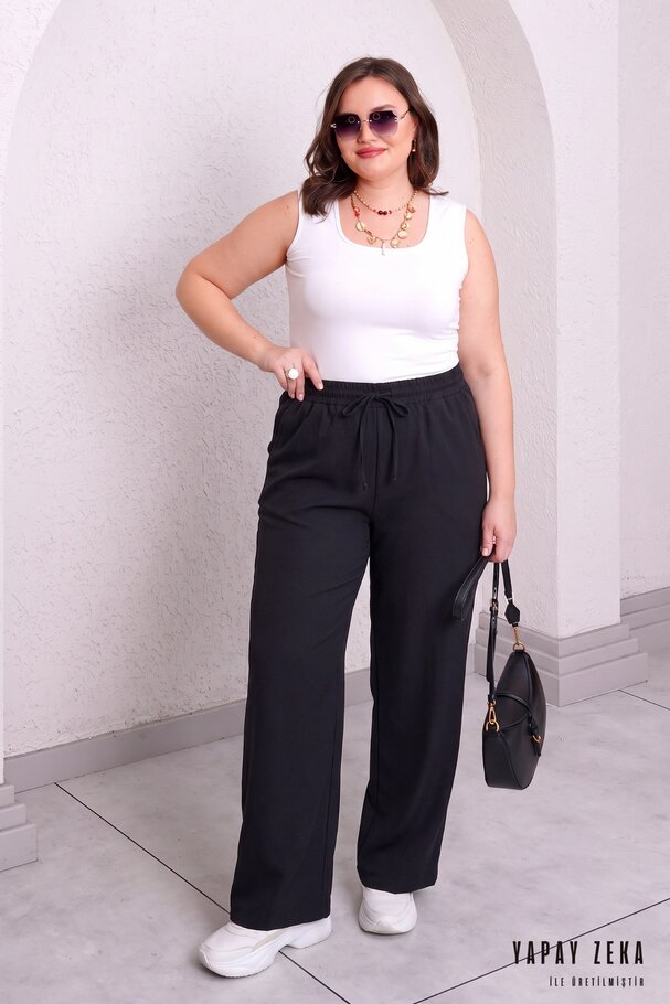 DENIM EFFECT MODAL TROUSERS