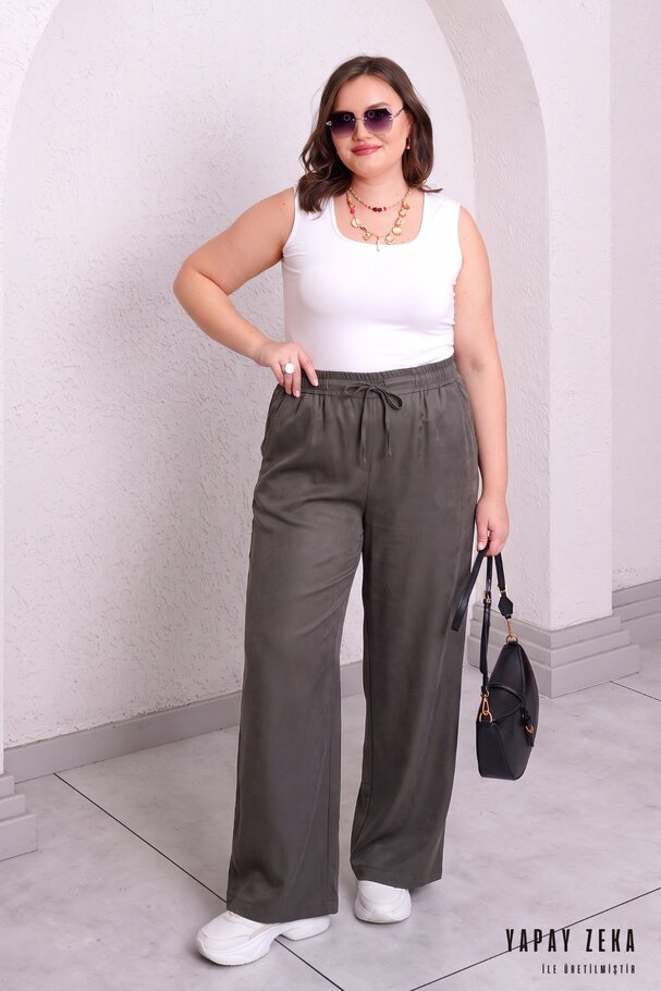 DENIM EFFECT MODAL TROUSERS