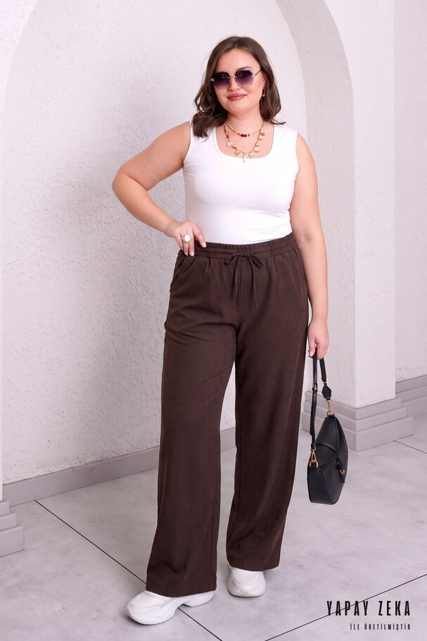 DENIM EFFECT MODAL TROUSERS