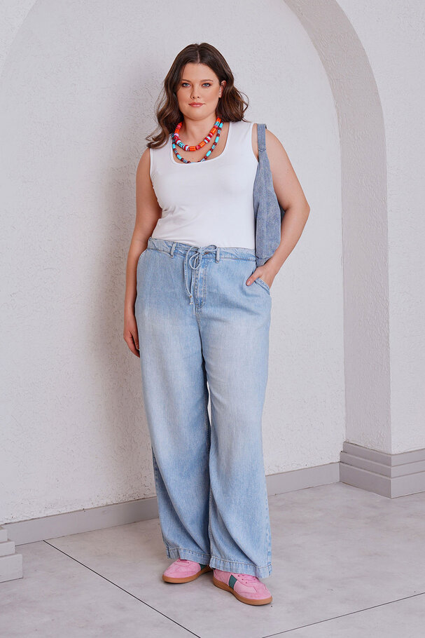 FLOWY WIDE LEG JEAN PANTS