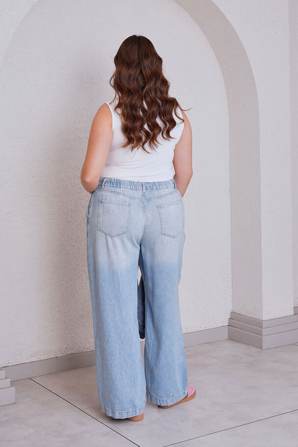 FLOWY WIDE LEG JEAN PANTS