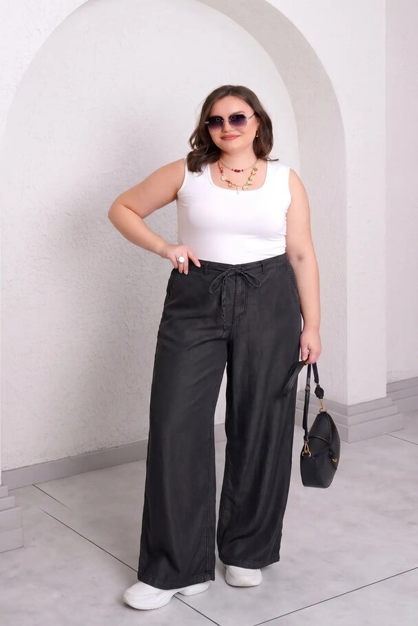 FLOWY WIDE LEG JEAN PANTS