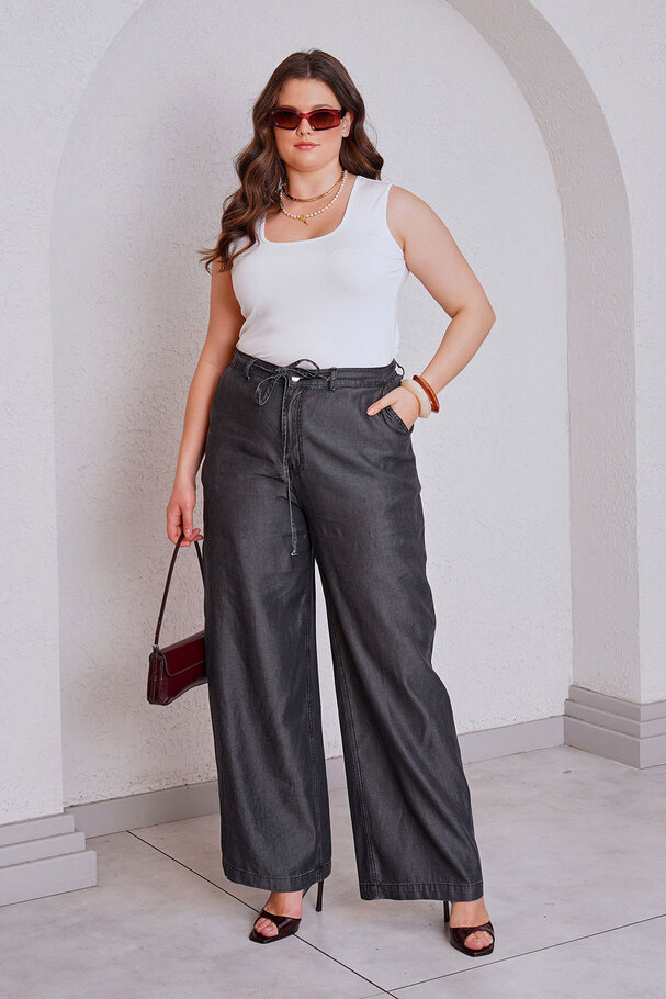 FLOWY WIDE LEG JEAN PANTS