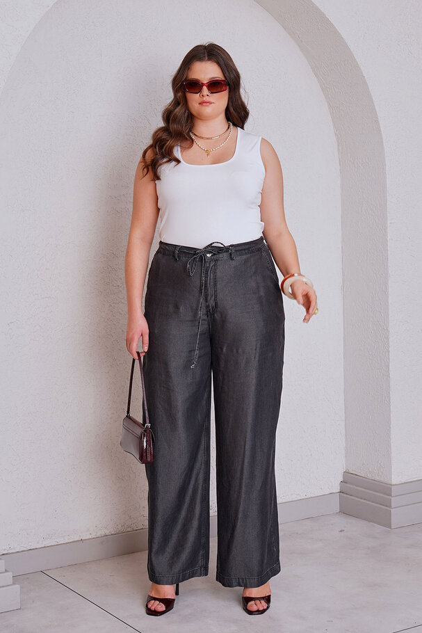 FLOWY WIDE LEG JEAN PANTS