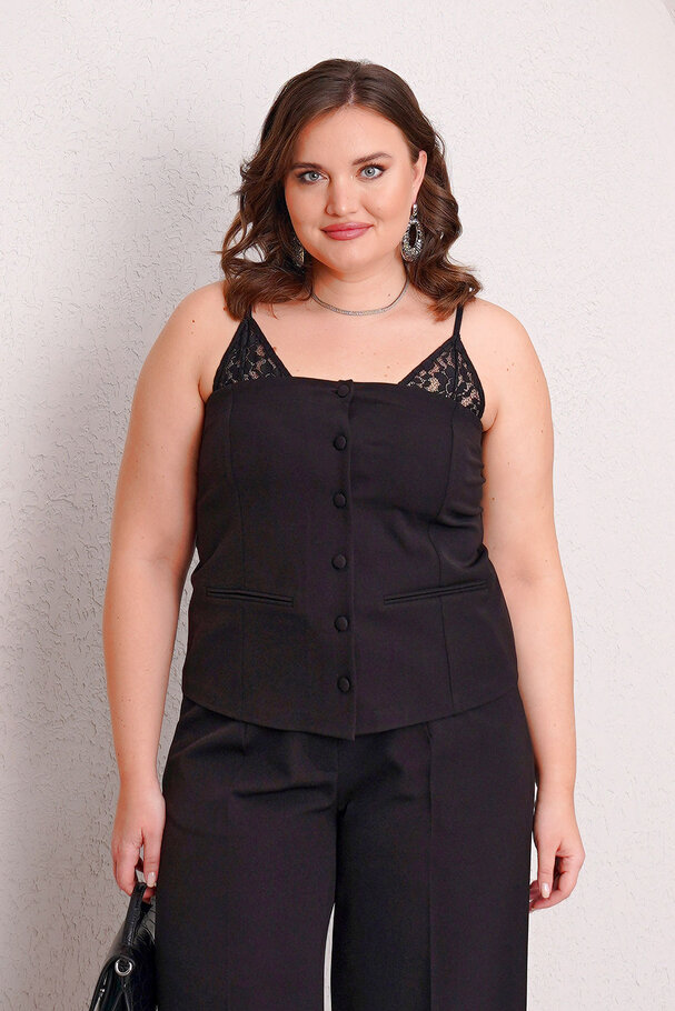 LACE DETAIL STRAP BLOUSE