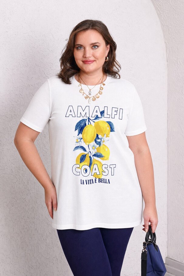 LEMON PRINT COTTON T-SHIRT