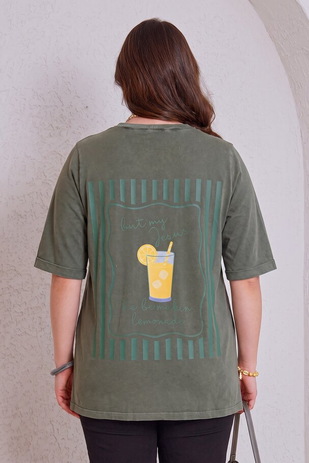 LEMON PRINT WASHED COTTON T-SHIRT