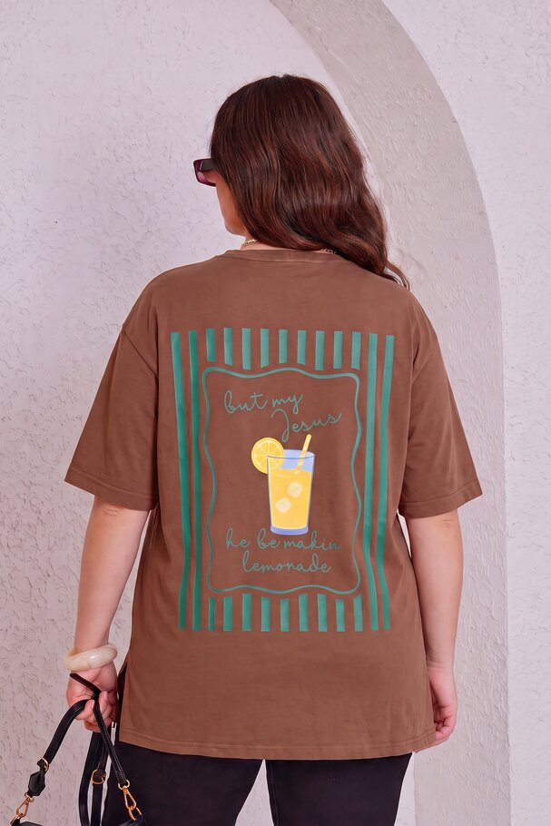 LEMON PRINT WASHED COTTON T-SHIRT