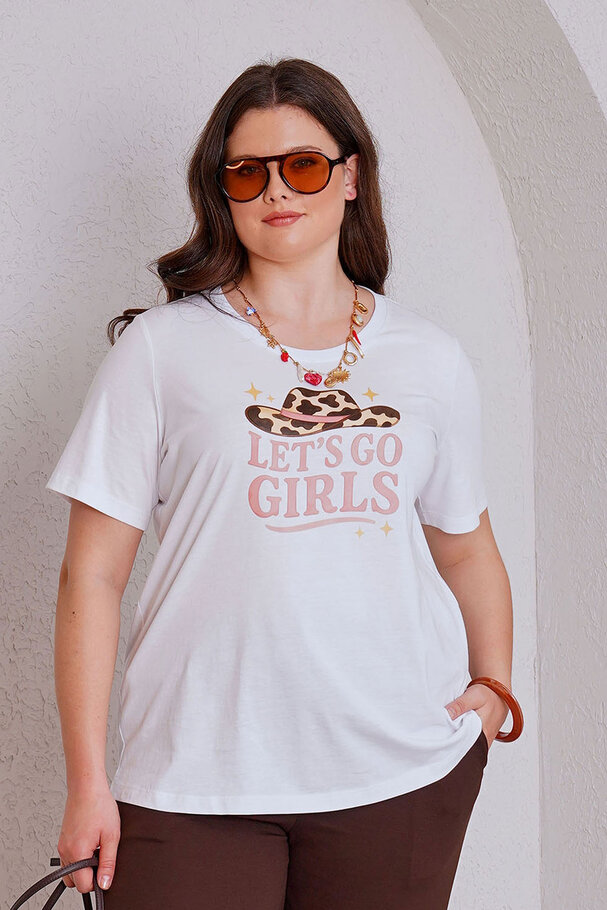 LET'S GO GIRLS PRINTED COTTON T-SHIRT