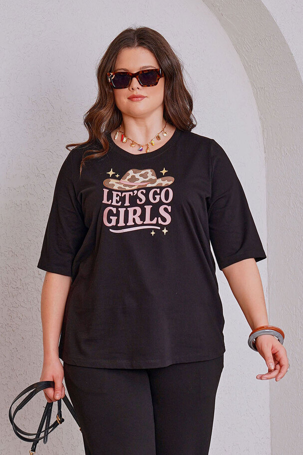 LET'S GO GIRLS PRINTED COTTON T-SHIRT