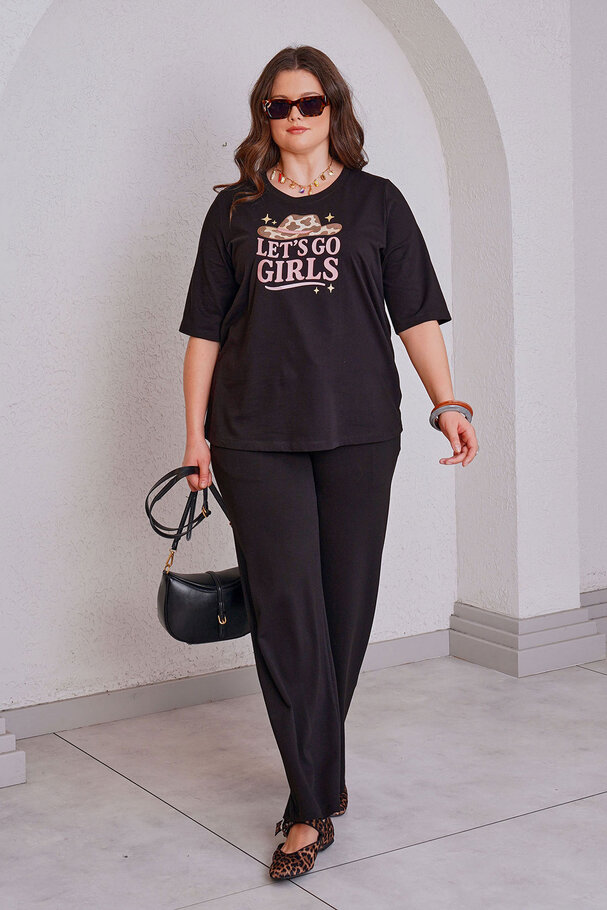 LET'S GO GIRLS PRINTED COTTON T-SHIRT