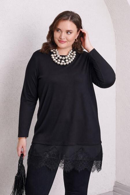 Büyük Moda - LONG SLEEVE LACE DETAIL T-SHIRT (1)