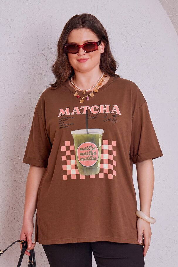 MATCHA PRINT WASHED COTTON T-SHIRT