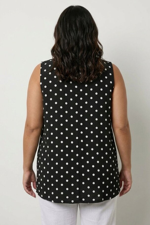 POLKA DOT SLEEVELESS SHIRT