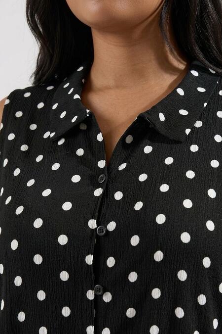 Büyük Moda - POLKA DOT SLEEVELESS SHIRT (1)