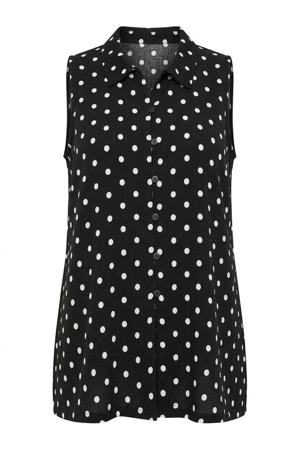 POLKA DOT SLEEVELESS SHIRT