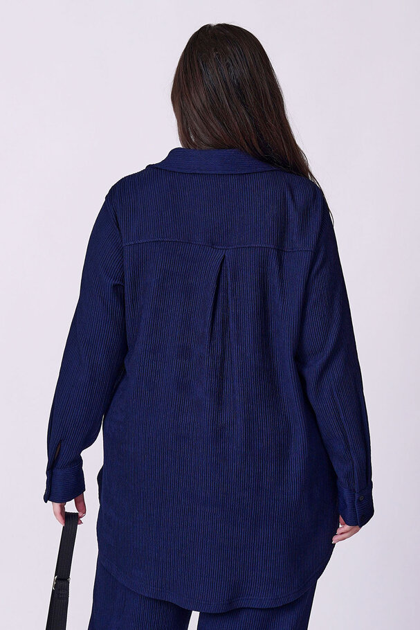 RIBBED TEXTURED STRETCH SHIRT TROUSER SET