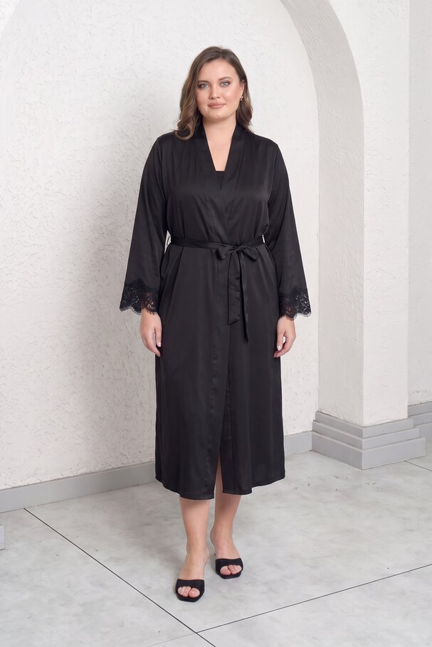 SATIN LACE ROBE