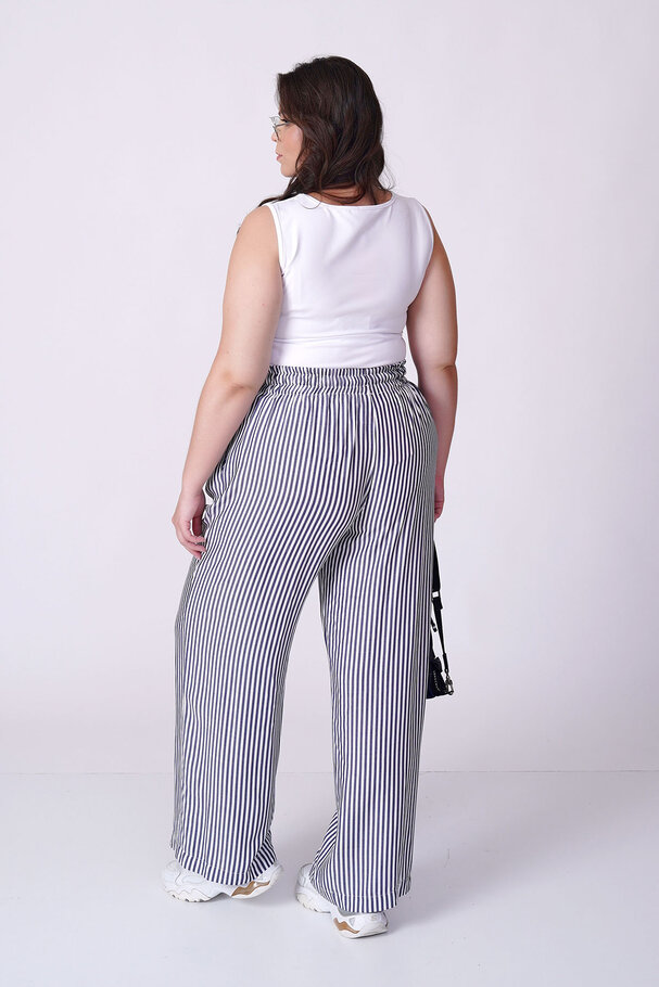 SOFT TOUCH STRIPED VISCOSE TROUSERS