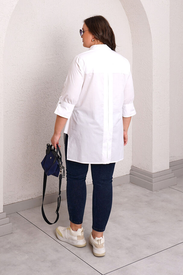 STAND COLLAR POPLIN SHIRT