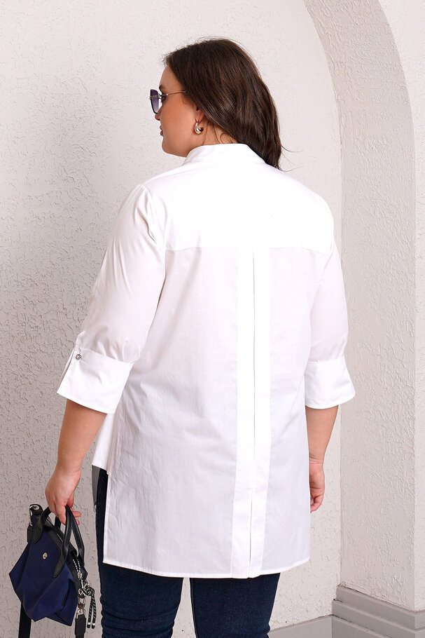 STAND COLLAR POPLIN SHIRT