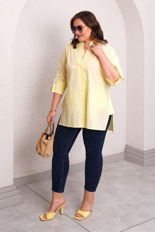 STAND COLLAR POPLIN SHIRT