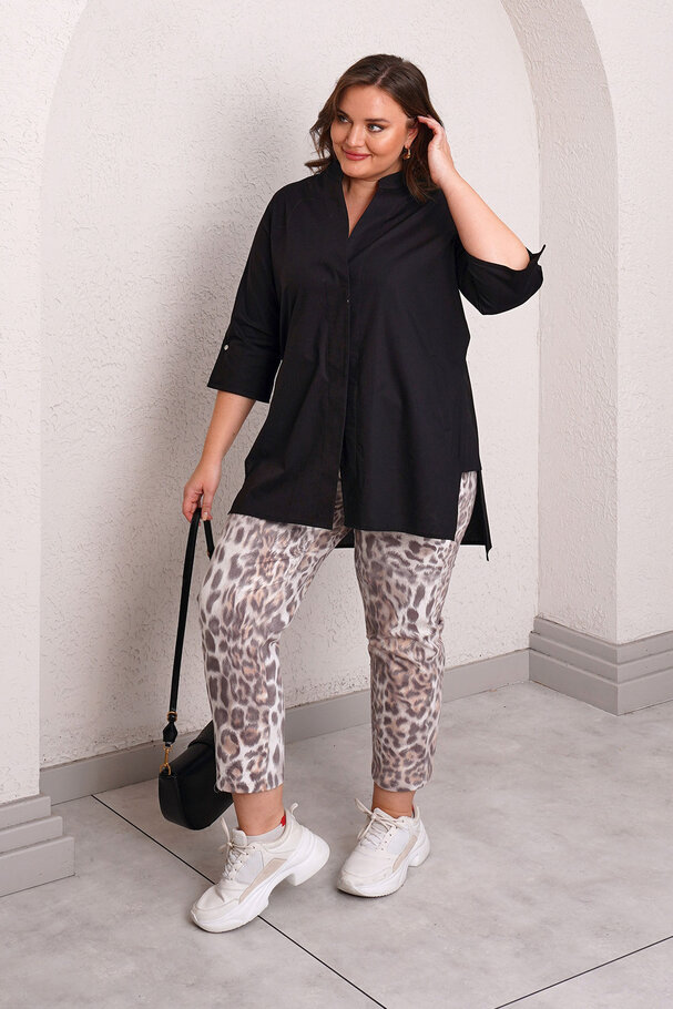 STAND COLLAR POPLIN SHIRT