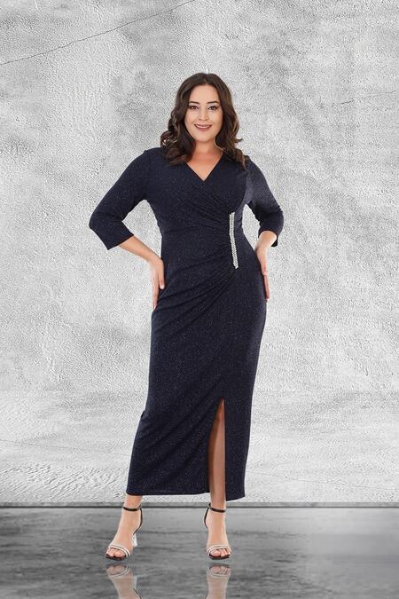 Büyük Moda - STONE ACCESSORY LONG EVENING DRESS