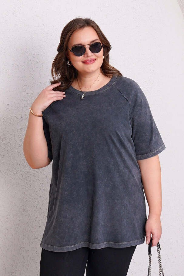 STONE WASHED PREMIUM COTTON BASIC T-SHIRT