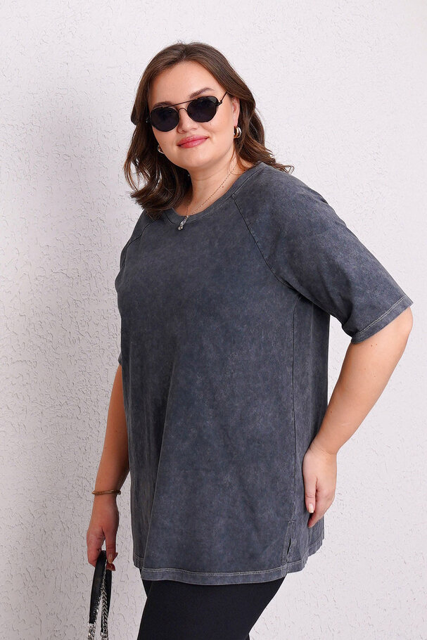 STONE WASHED PREMIUM COTTON BASIC T-SHIRT