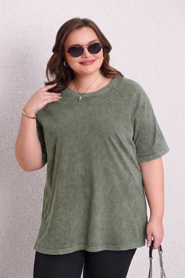 STONE WASHED PREMIUM COTTON BASIC T-SHIRT