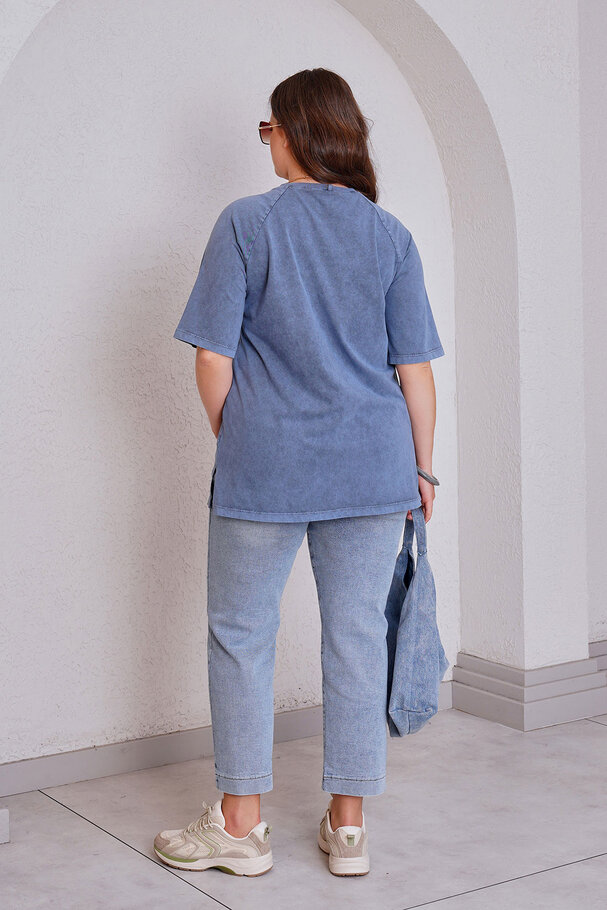STONE WASHED PREMIUM COTTON BASIC T-SHIRT