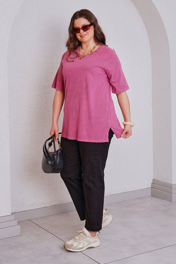 STONE WASHED PREMIUM COTTON BASIC T-SHIRT
