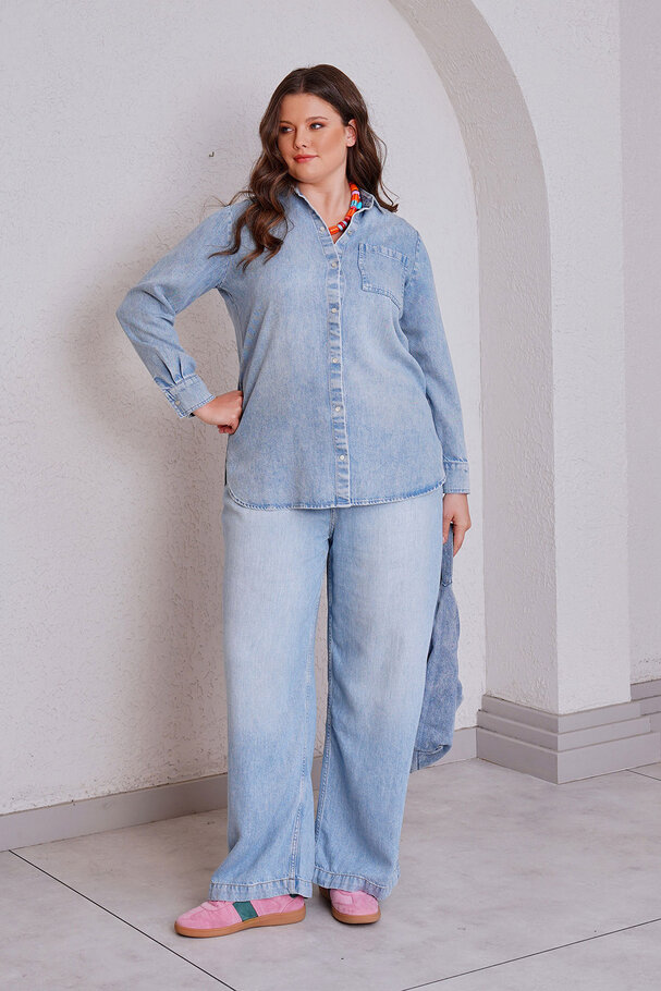 SUMMER FLOWY DENIM SHIRT