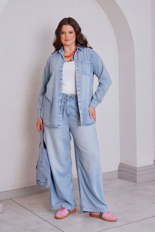 SUMMER FLOWY DENIM SHIRT