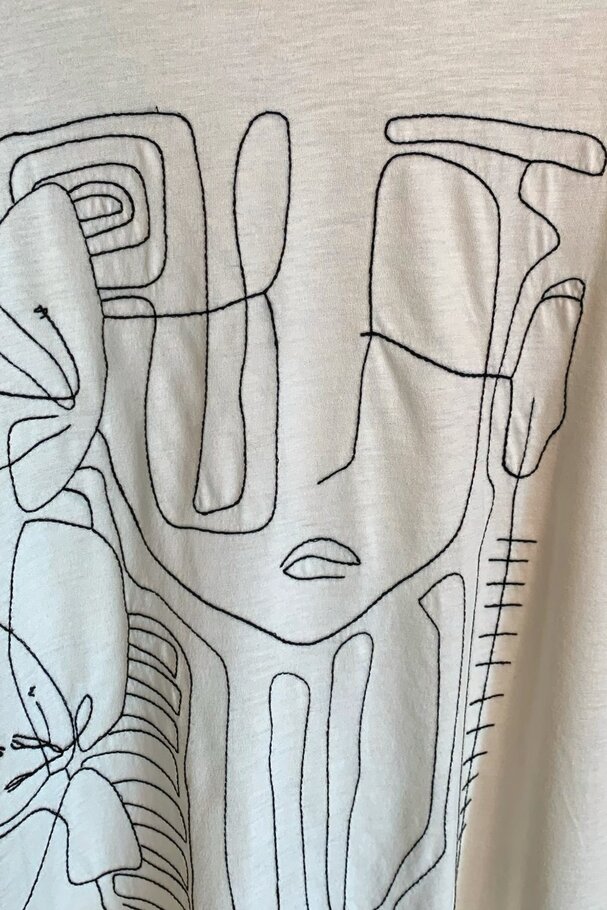 VISCOSE EMBROIDERED T-SHIRT