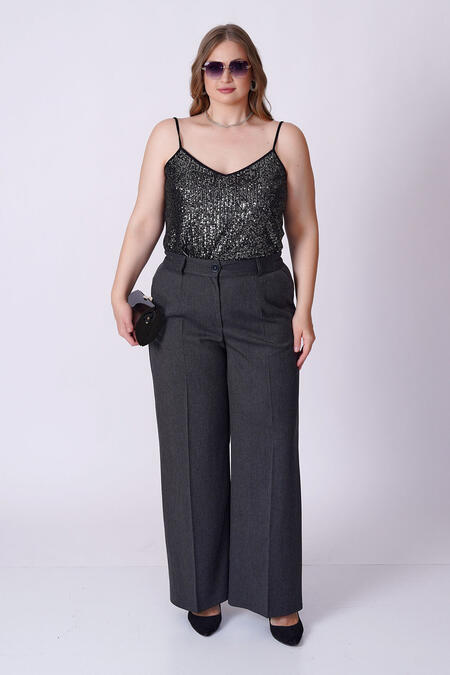 Büyük Moda - WIDE-LEG HEAVY FABRIC TROUSERS