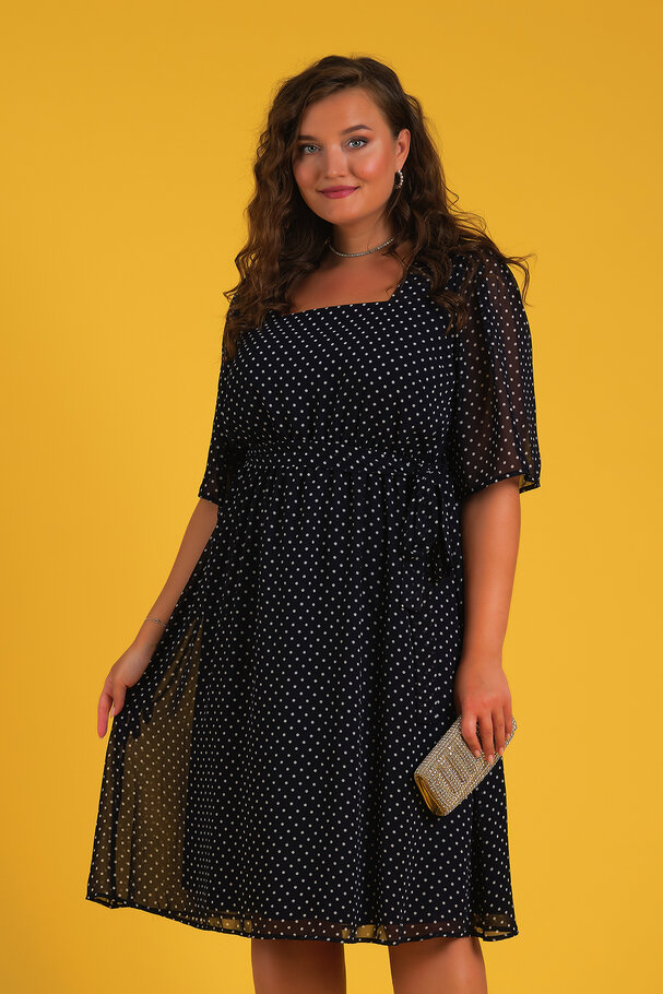 POLKA DOT CHIFFON DRESS
