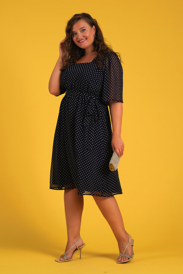 POLKA DOT CHIFFON DRESS