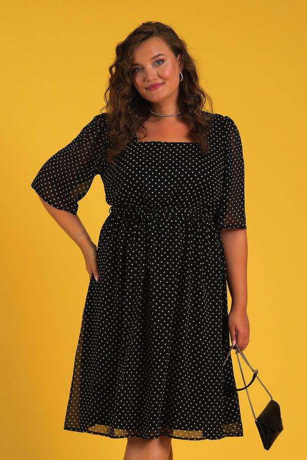 POLKA DOT CHIFFON DRESS
