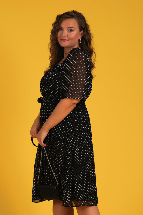 POLKA DOT CHIFFON DRESS
