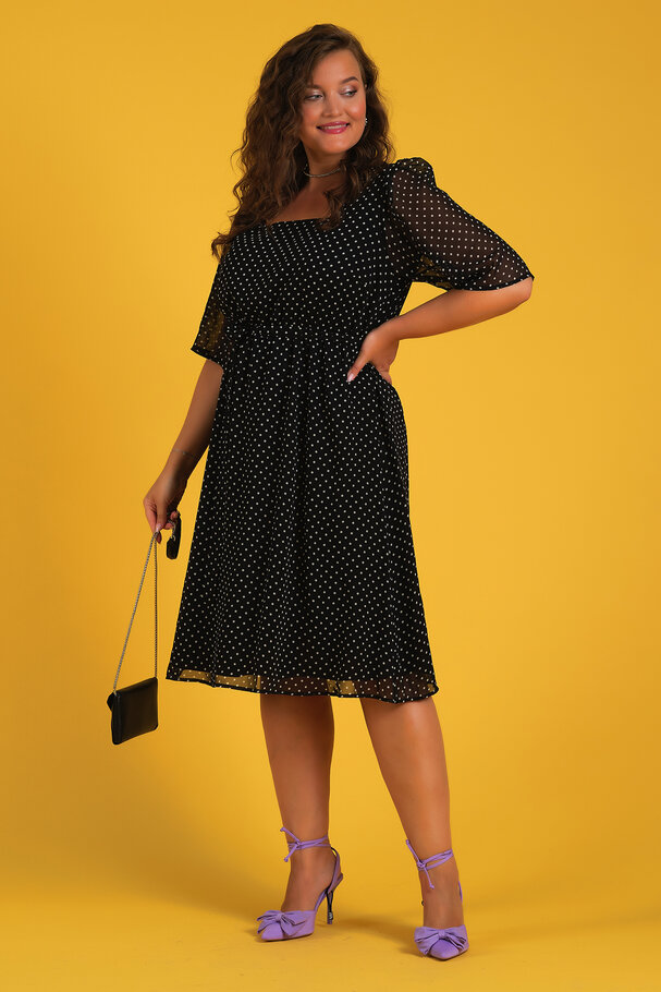 POLKA DOT CHIFFON DRESS