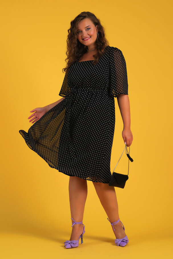 POLKA DOT CHIFFON DRESS