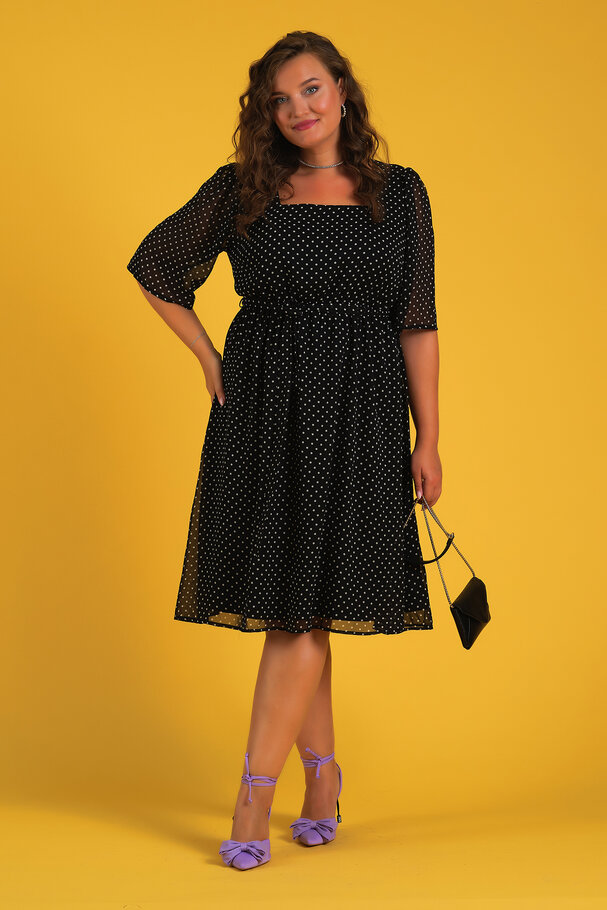 POLKA DOT CHIFFON DRESS