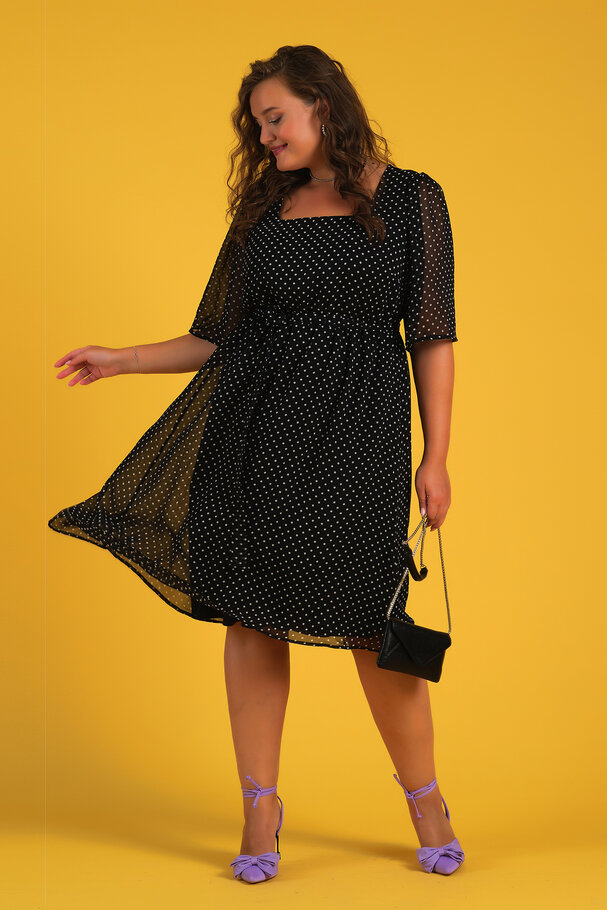 POLKA DOT CHIFFON DRESS