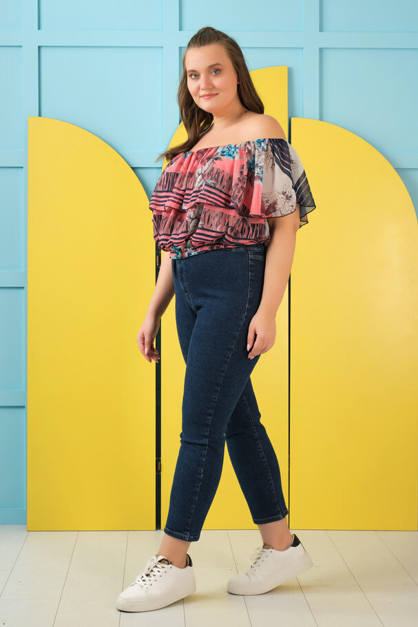 PRINTED CHIFFON CROP TOP